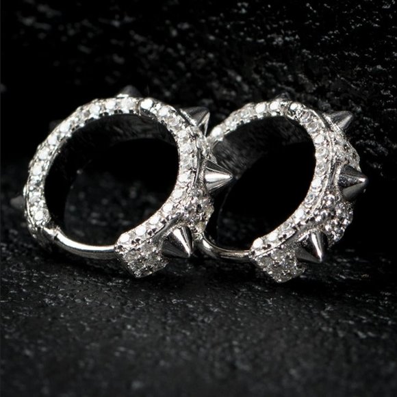 Amazon.com: MALOYANVE Gothic Punk Spike Earrings for Women  925 Silver Punk Goth Spike Earrings Womens 1ct Diamond Spiked 90s Stud 1 ct NEW